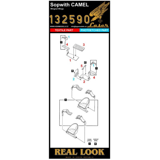 HGW 132590 1/32 Seatbelts for Sopwith Camel precut laser Wingnut Wings